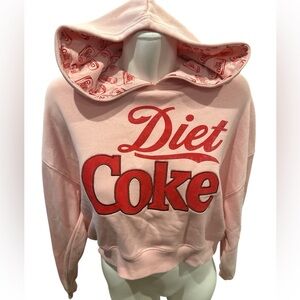NWOT Pink Diet‎ Coke Cropped Hoodie